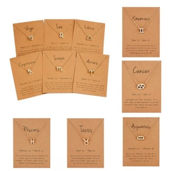 Golden Threads Jewelry - Zodiac Charm Pedant Necklace by Golden Threads …